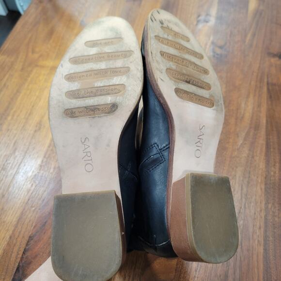 Sarto Nemi Black Leather Zip Up  Booties  Size 6.5 - Picture 9 of 14